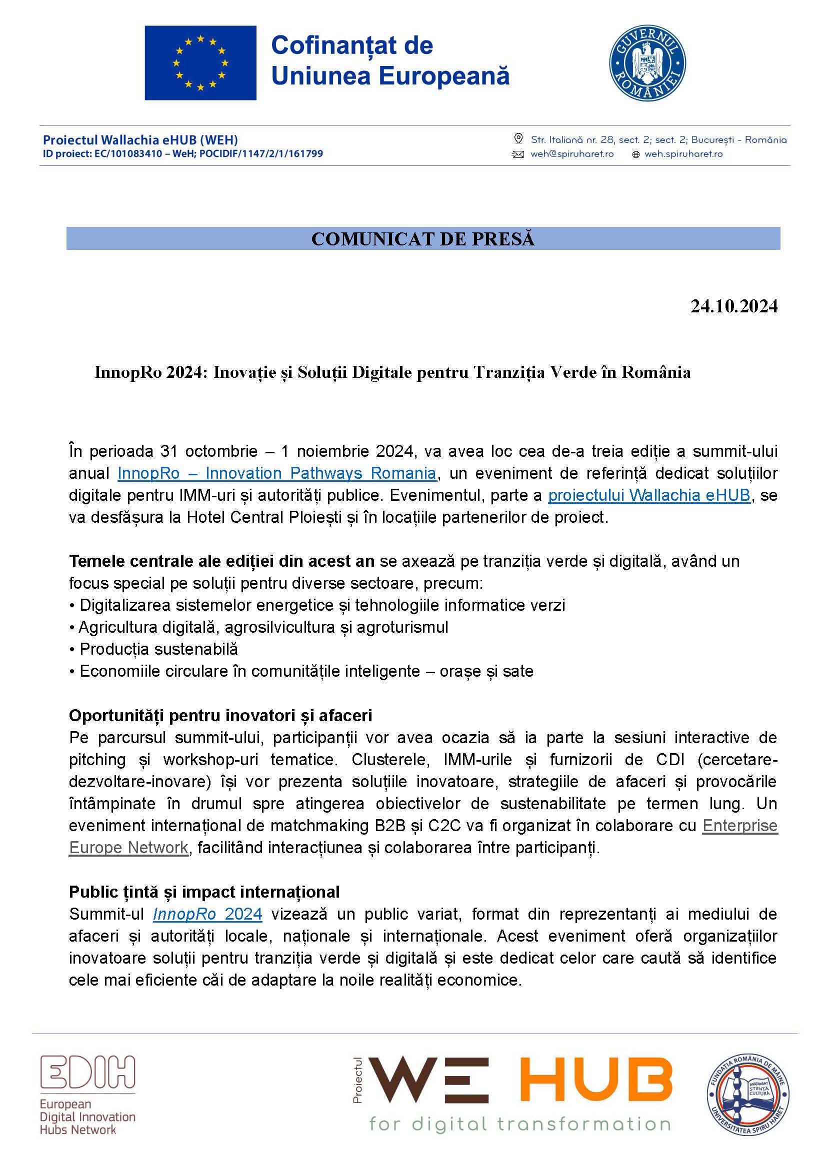 Comunicat InnopRo 24oct2024 Page 1