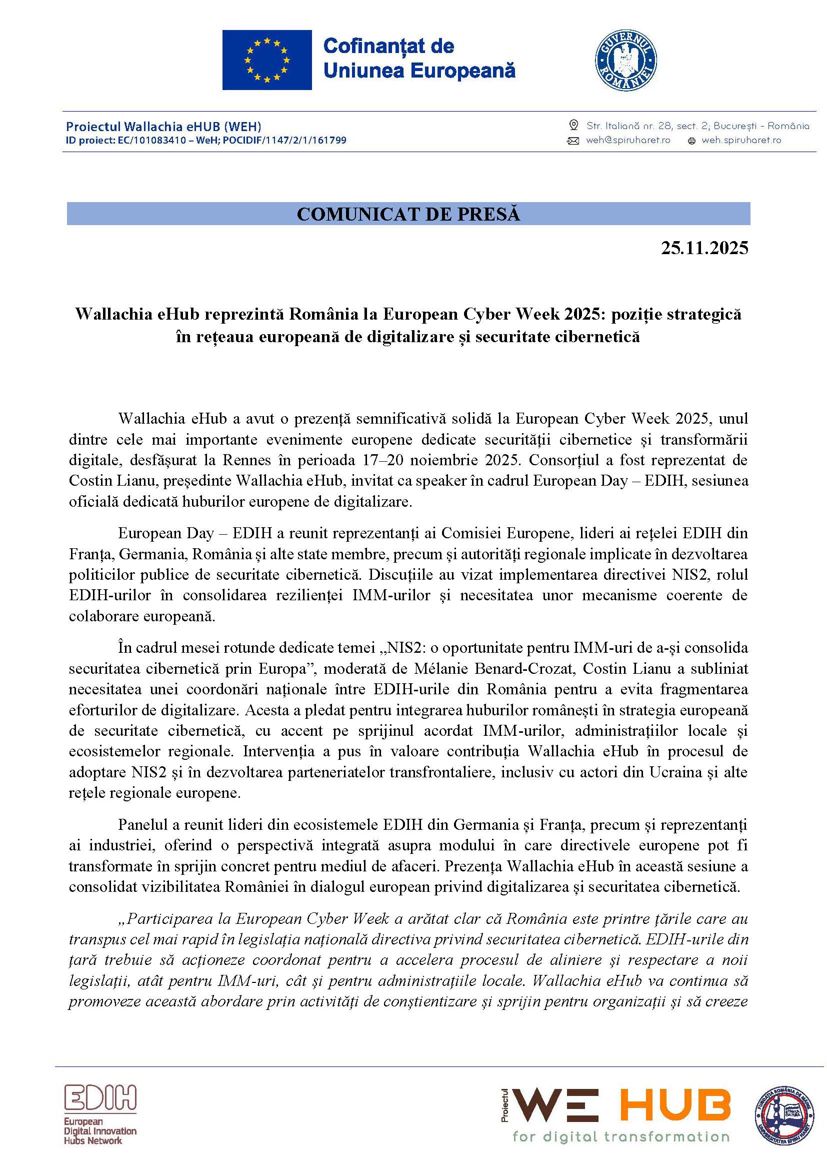 Comunicat de presa European Cyber Week 2025 WEH Page 1