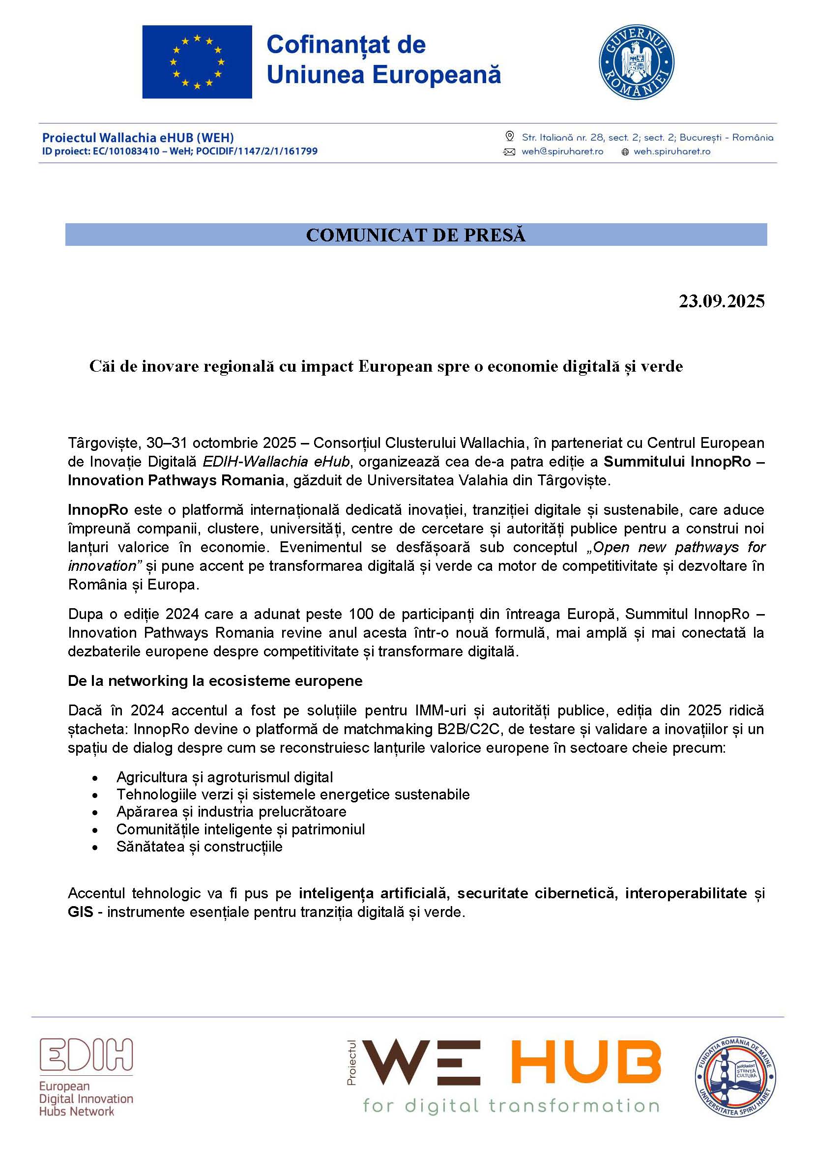 Comunicat InnopRo2025 23.09.2025 Page 1