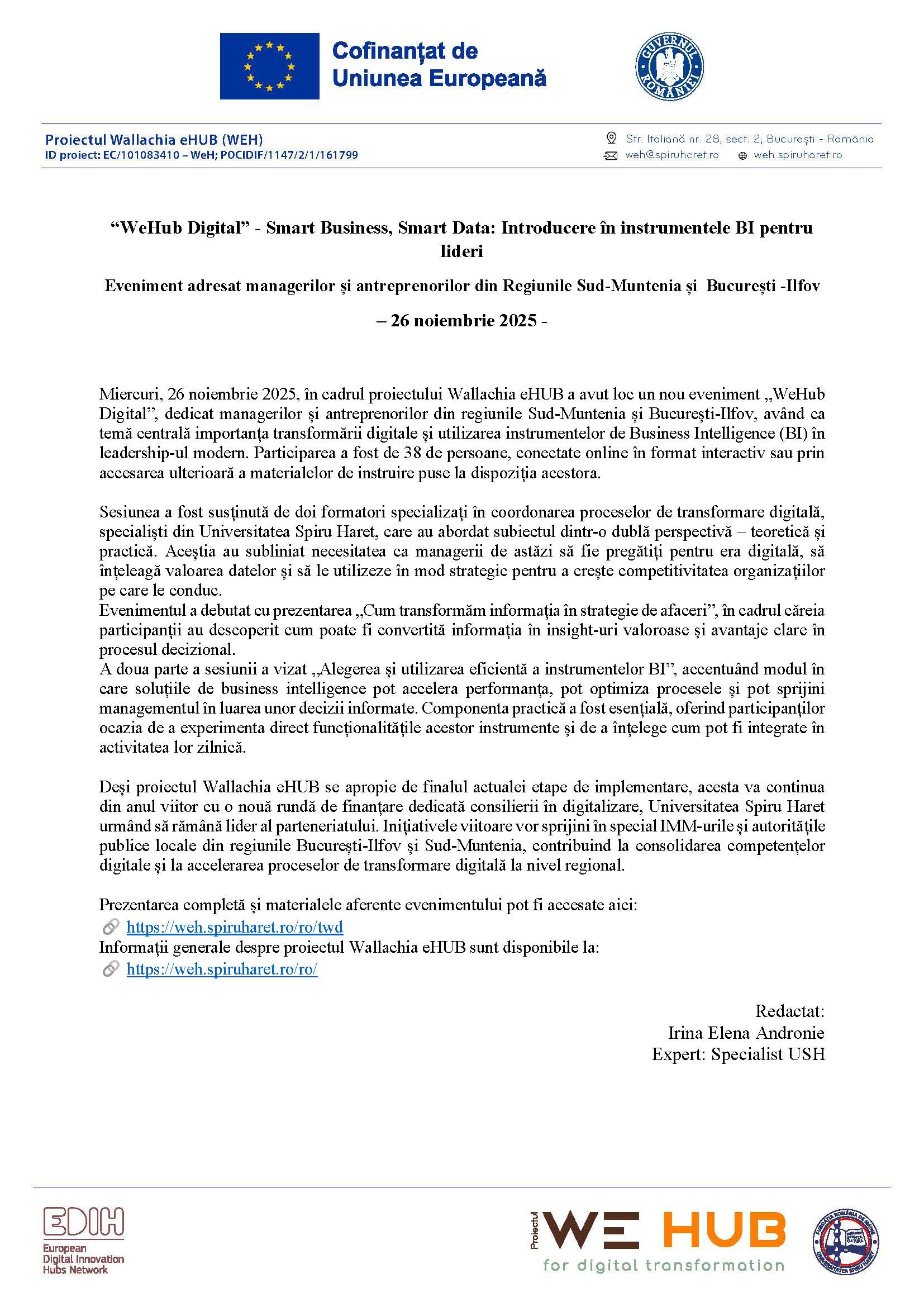 Articol eveniment 7 octombrie 2025